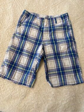 Crazy 8 Blue, Yellow and Pink Plaid Cotton Shorts